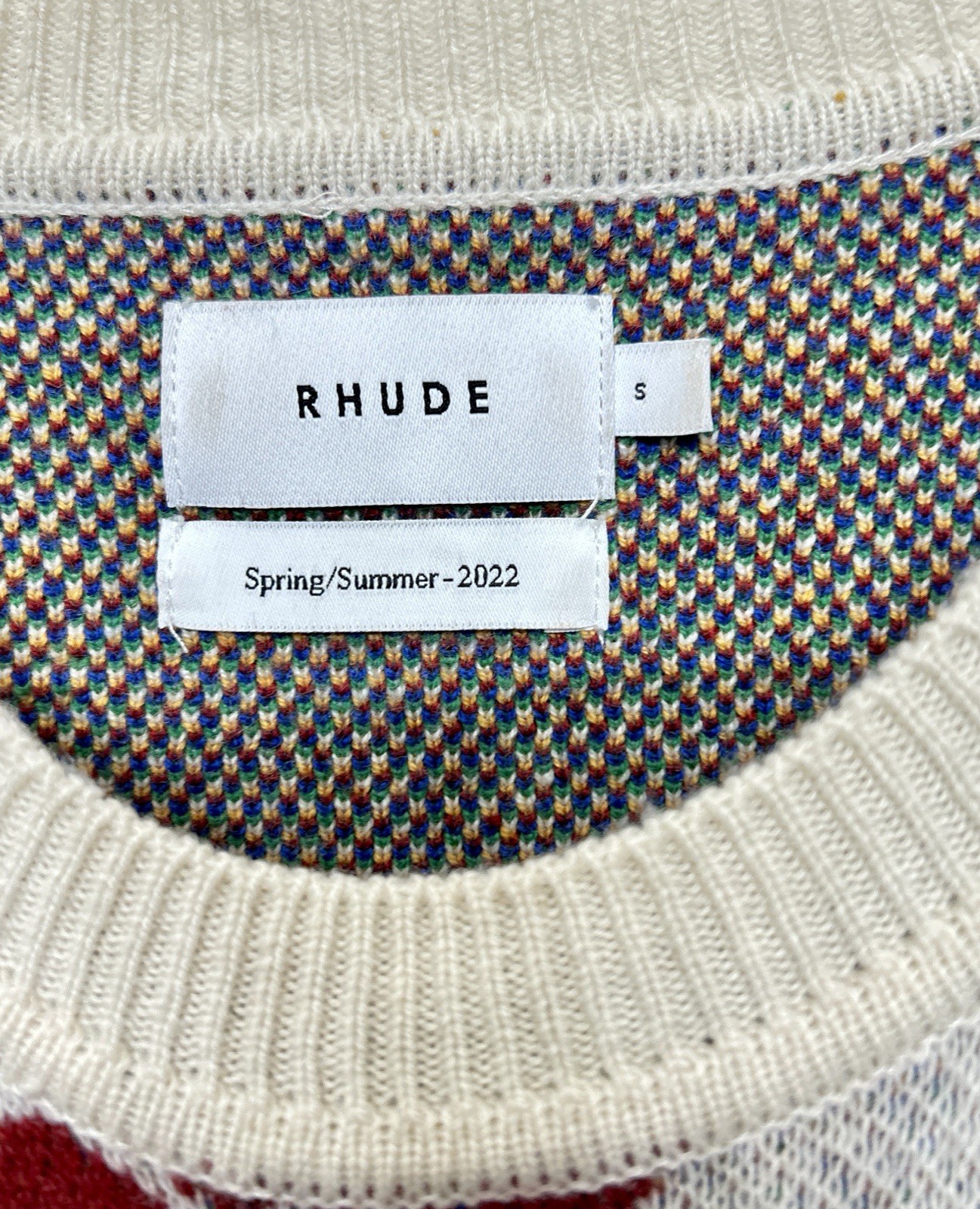 RHUDE Intarsia Knit Paisley Multi-Bandana WOOL~CASHMERE Sweater Mens See Measure