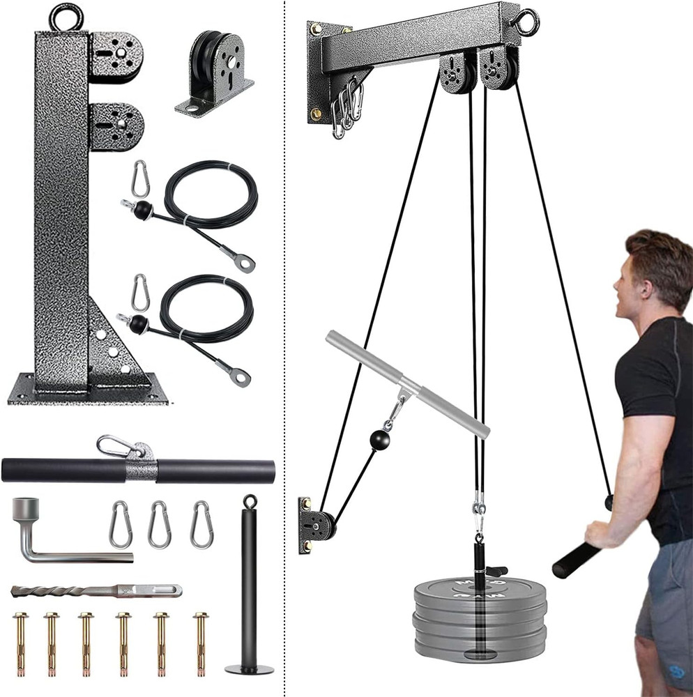 Wall Mount Pulley System for Gym - Lat Pull Down & Low Row Cable Machine