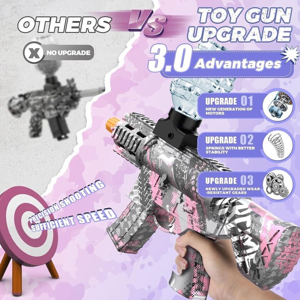 2 PACK Shooting  Blaster Toy with moving Target for Practice Shooting Game