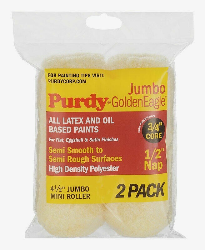 Purdy Jumbo Mini GOLDEN EAGLE Paint ROLLER COVER 2 Pack Polyester 1/2" x 4-1/2"