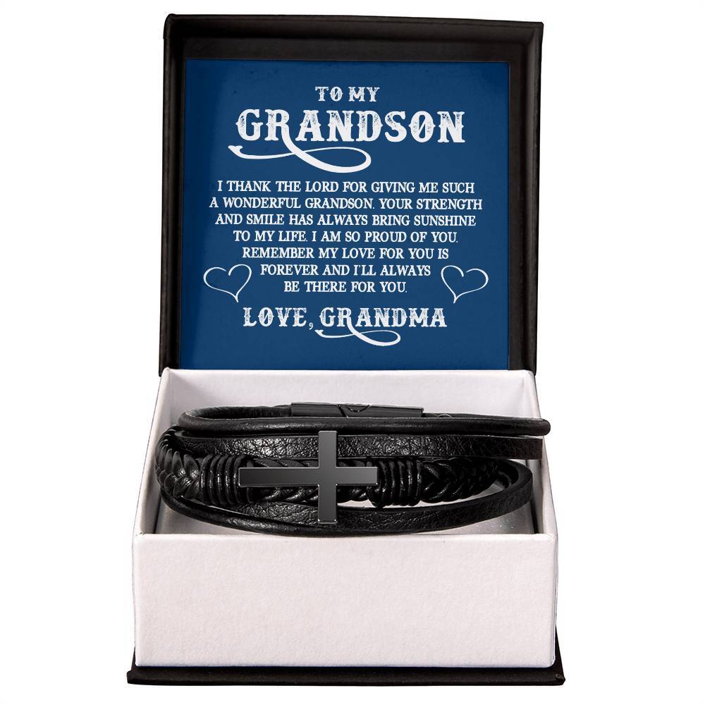 Grandson Gift, Multi Layer Men's Leather Bracelet Gift