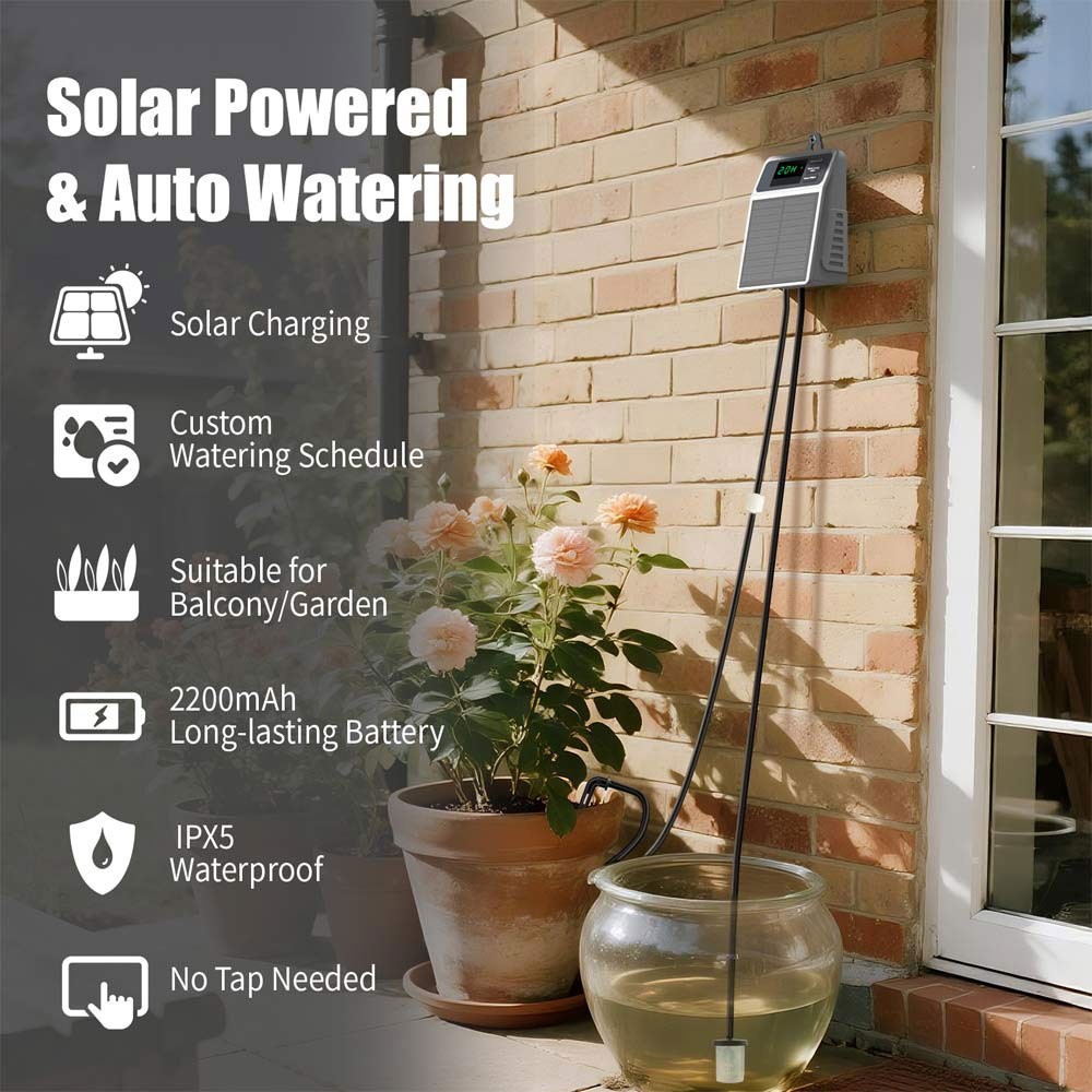 Solar drip irrigation system for garden, automatic drip irrigation kit
