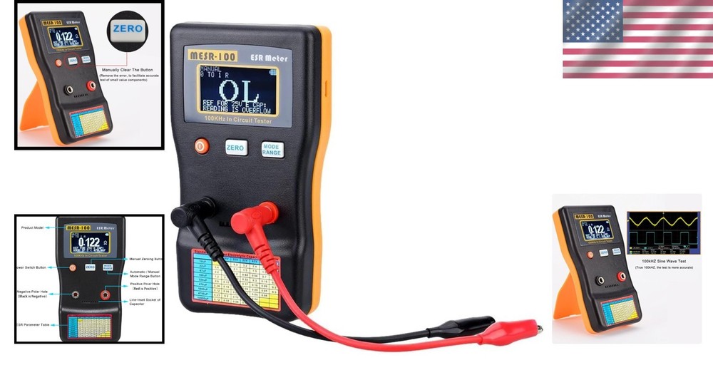 Digital ESR Meter for Capacitor and Resistor Testing with Auto Ranging Function