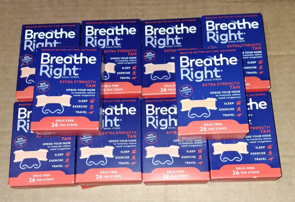 260 BREATHE RIGHT NASAL STRIPS EXTRA STRENGTH TAN (10 x 26 CT Boxes) EXP 2028