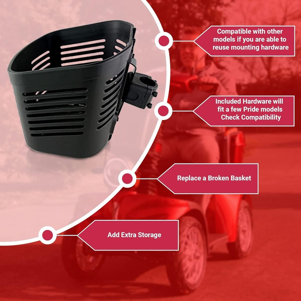Durable Handlebar Mount Basket for Mega Motion & Windermere Mobility Scooters