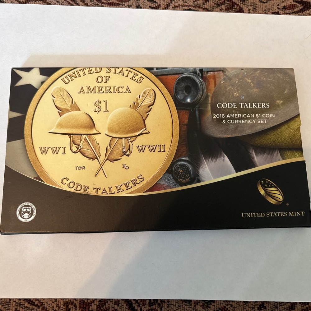 2016 US Mint Code Talkers Native American $1 Coin & Currency (LOW SERIAL) Set