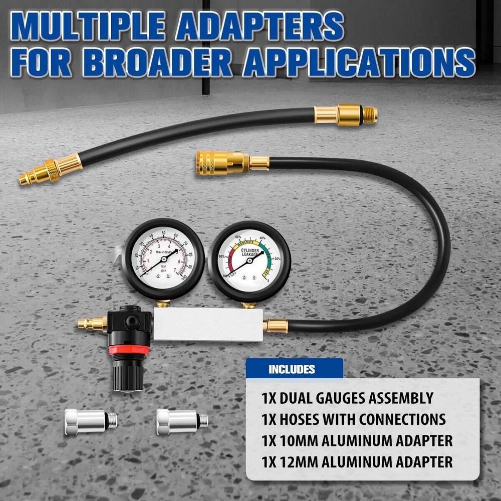 TU-21 Cylinder Leak Down Automotive Engine Pressure Gauges Compression Test Tool