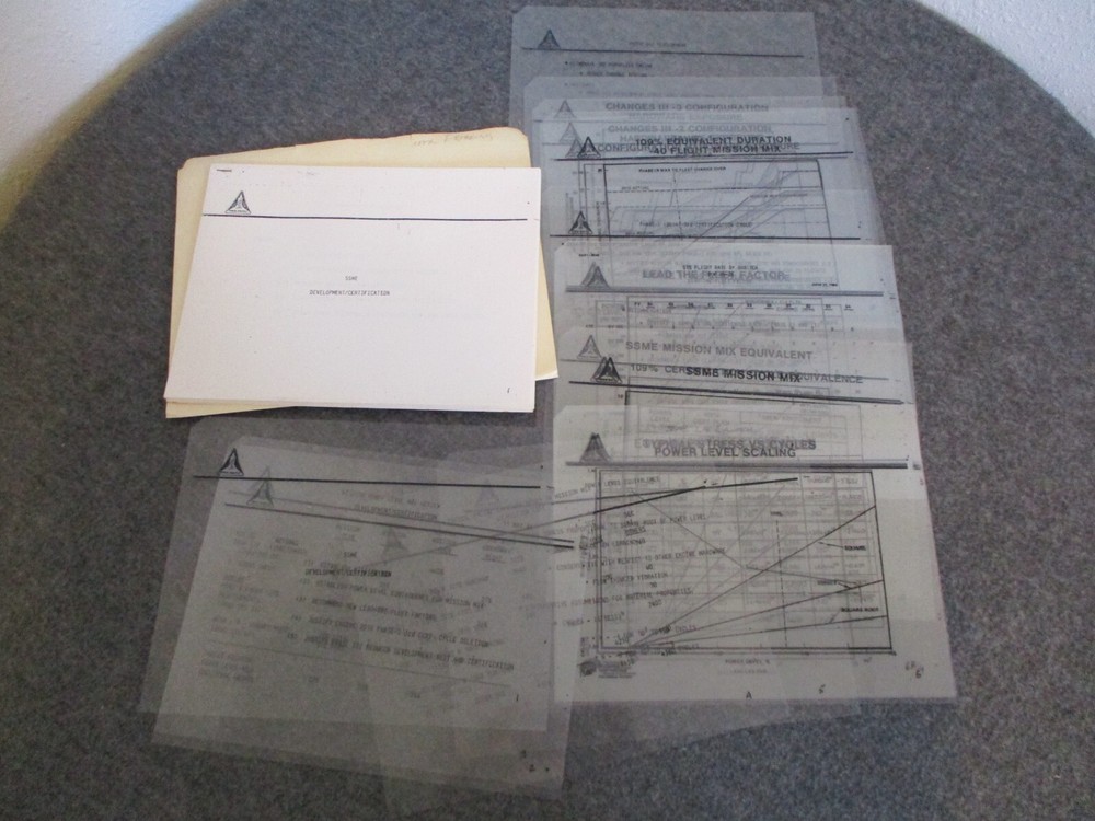 EARLY NASA SPACE SHUTTLE DEVELOPMENT REPORTS/PHOTOS/PRESENTATIONS RS25 DESIGNER