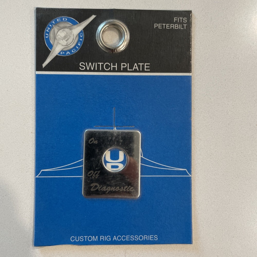 UP Toggle Switch Plate for Peterbilt Diagnostic Stainless Etched Script #48422