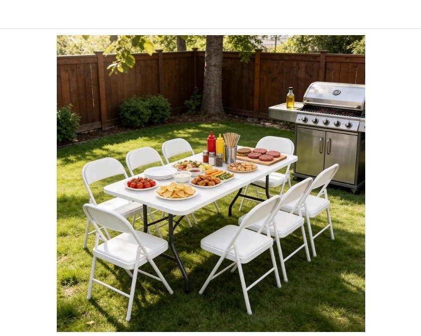 Folding Table 2 Pack, 6 FT Foldable Plastic Table with Carrying Handle, Heavy,,