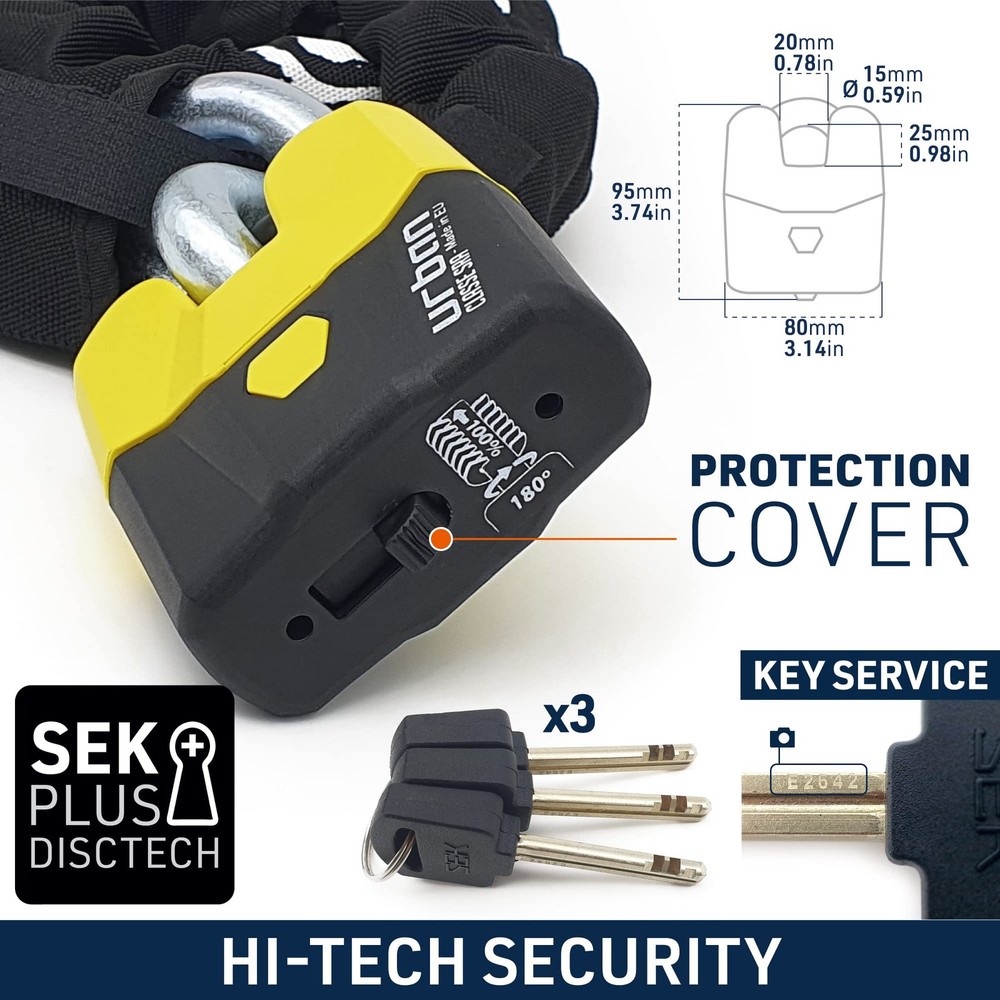 Security U8K100 Motorcycle Chain Lock High Security Chain Lock Motorcycle Ant...