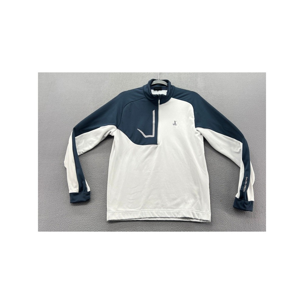 Galvin Green Pullover Mens Medium 1/4 Zip Golf Navy White Performance