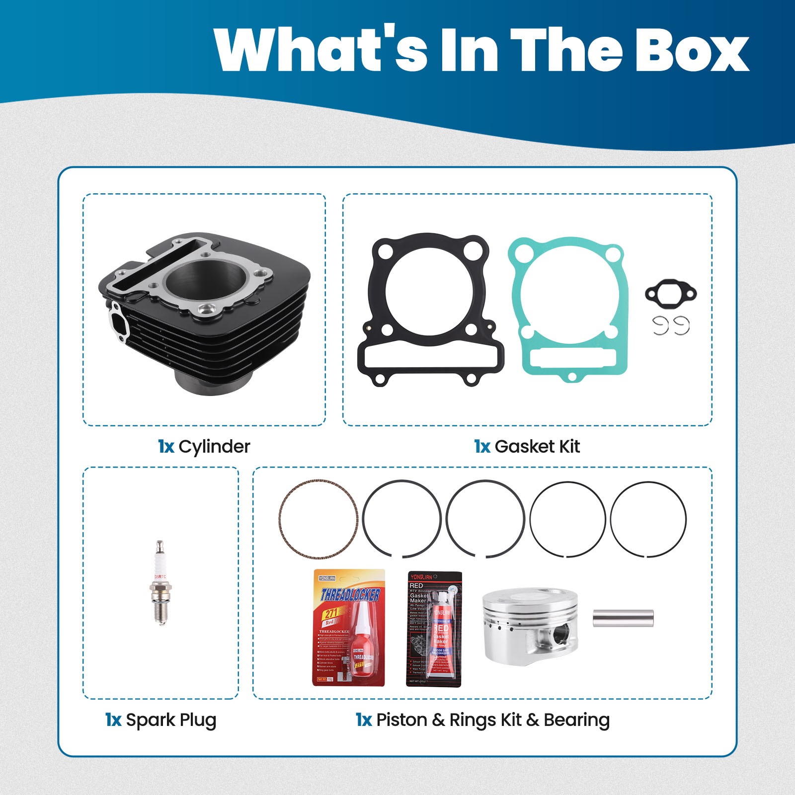 Cylinder Piston Top End Rebuild Kit for Yamaha Big Bear Raptor 350 87-1999
