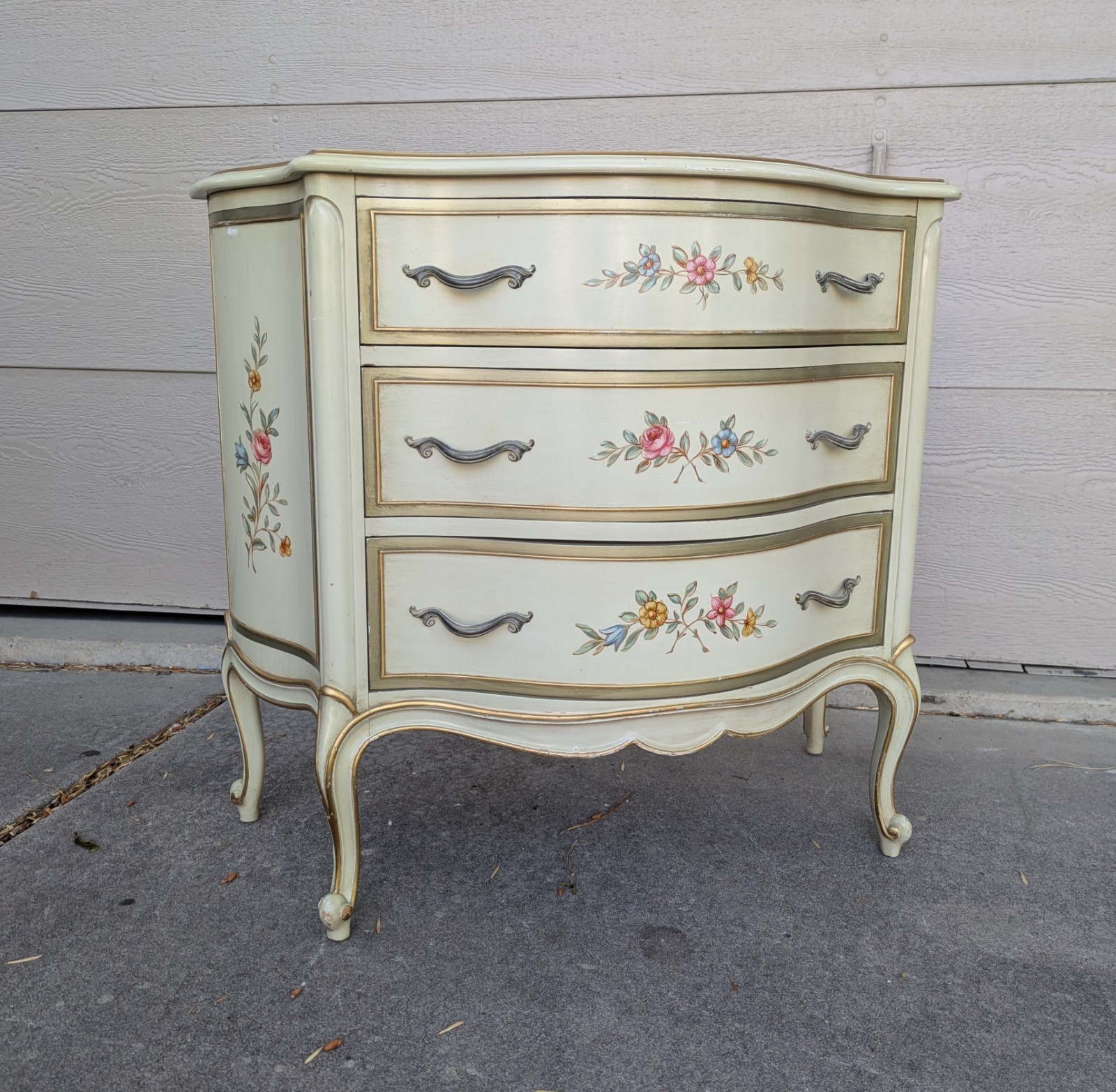 Vintage Drexel Touraine French Provincial Bachelor Dresser Chest of 3 Drawers