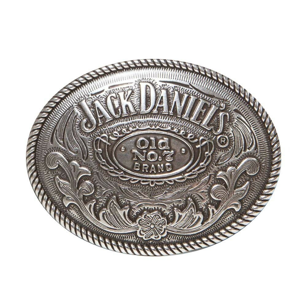 Jack Daniels Silver Oval Belt Buckle Silver