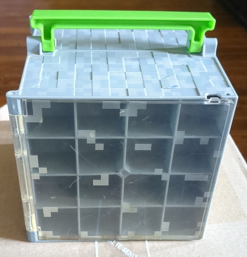 Minecraft Mini Figure Collector Case Stone Cube Playset Storage & Display Box