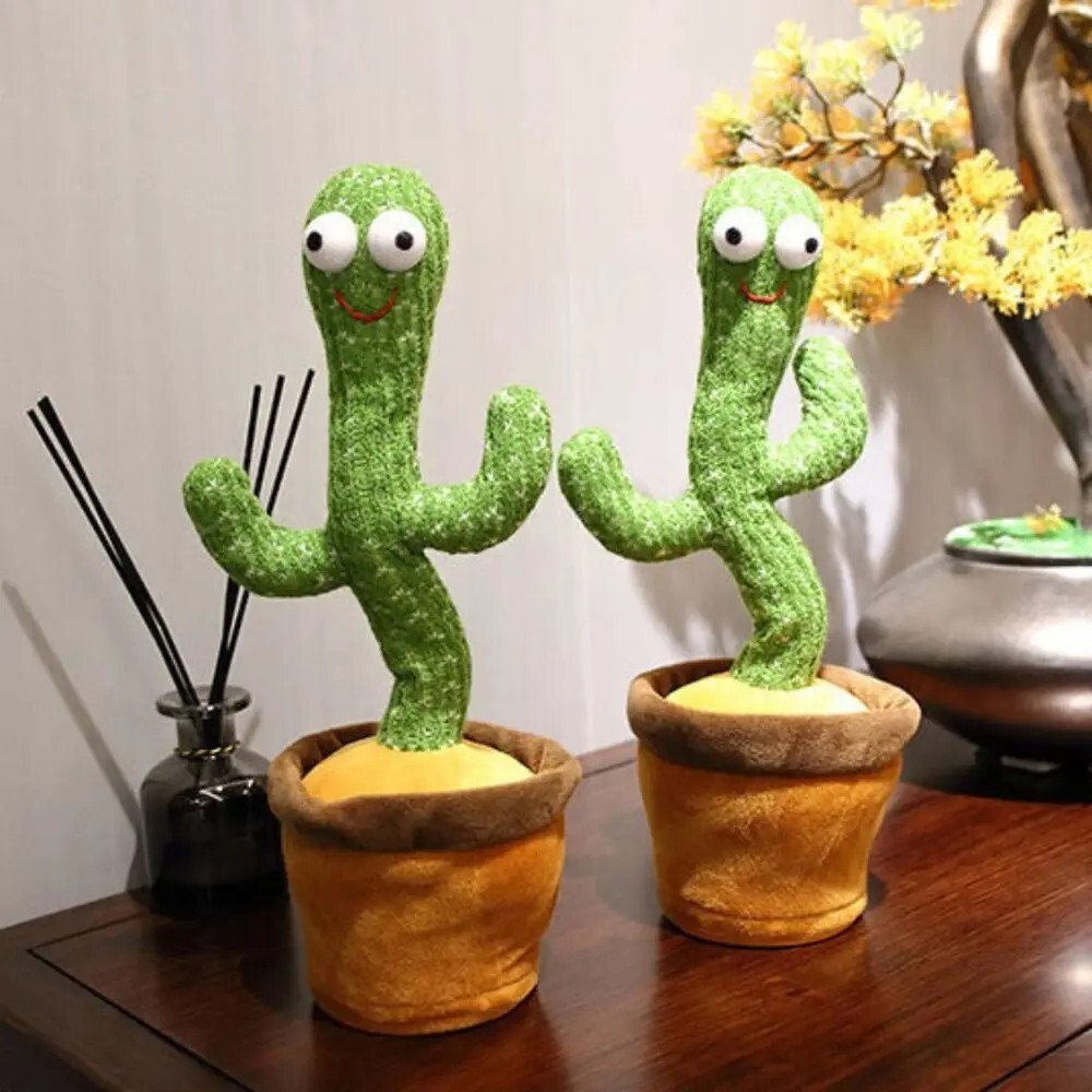 Dancing Cactus Repeat Talk Sing Glow Interactive Plush Toy for Kids