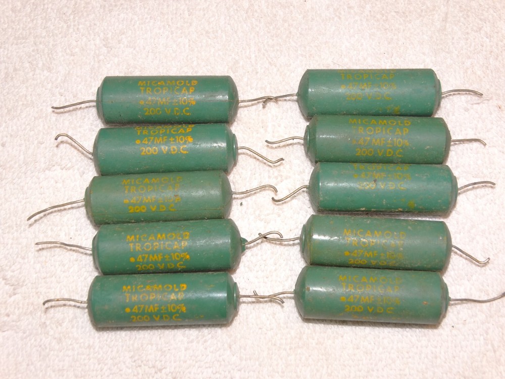 10 - Vintage  MicaMold  Tropicap Capacitor Pulls .47 mfd  200vdc  #2