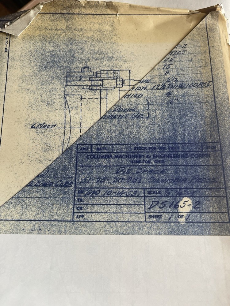 Colombia Machinery & Engineering Corp. Operating Instructions /Maintenance DATA