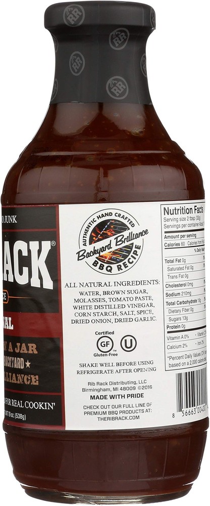 Rib Rack Original BBQ Sauce 19 OZ