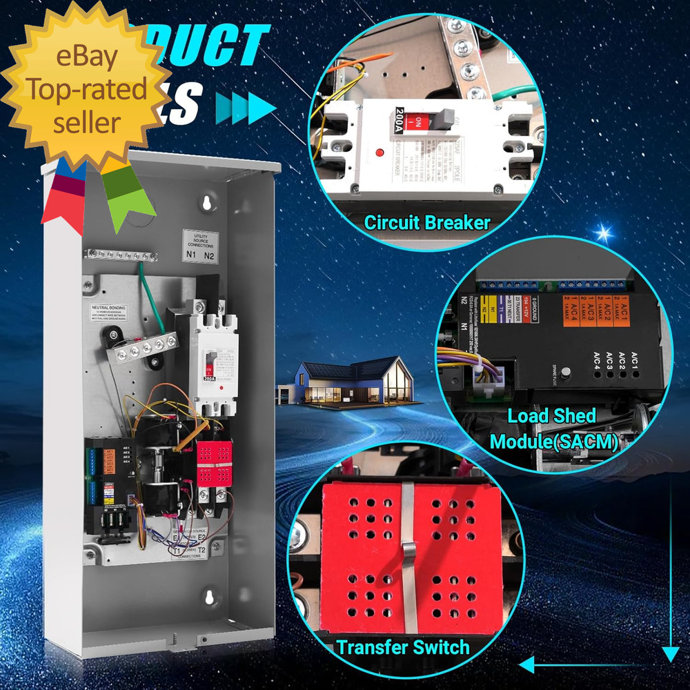 200 Amp Automatic Transfer Switch Replacement for Rxsw200A3 W/Power generation