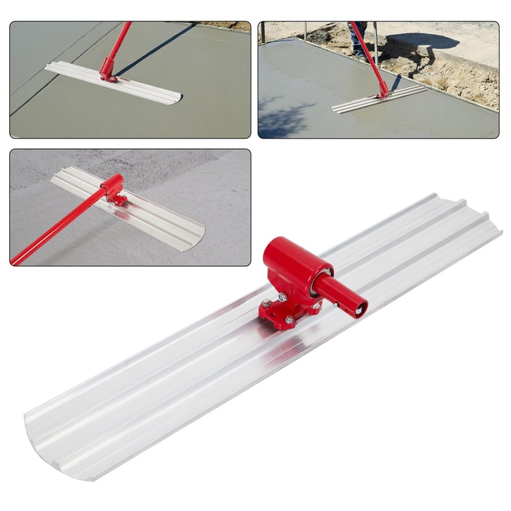 48" x 8" Bull Float Concrete Float Kit Round End Magnesium Bull Float w/ Bracket