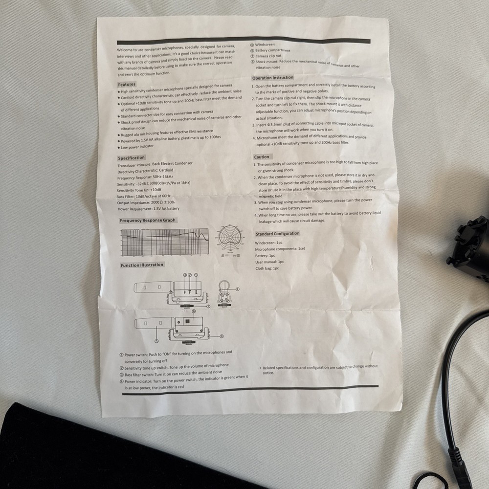 Condenser Microphone For Pro DSLR & Camera