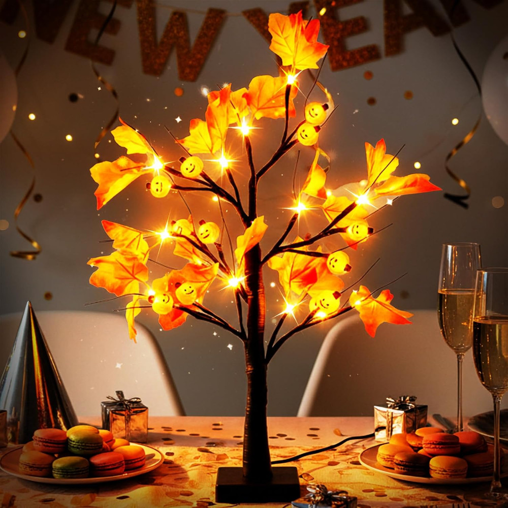 Simplepolymer 22 Inch Artificial Tree Lamp 24 LED Tree Lights Halloween Tree Lig