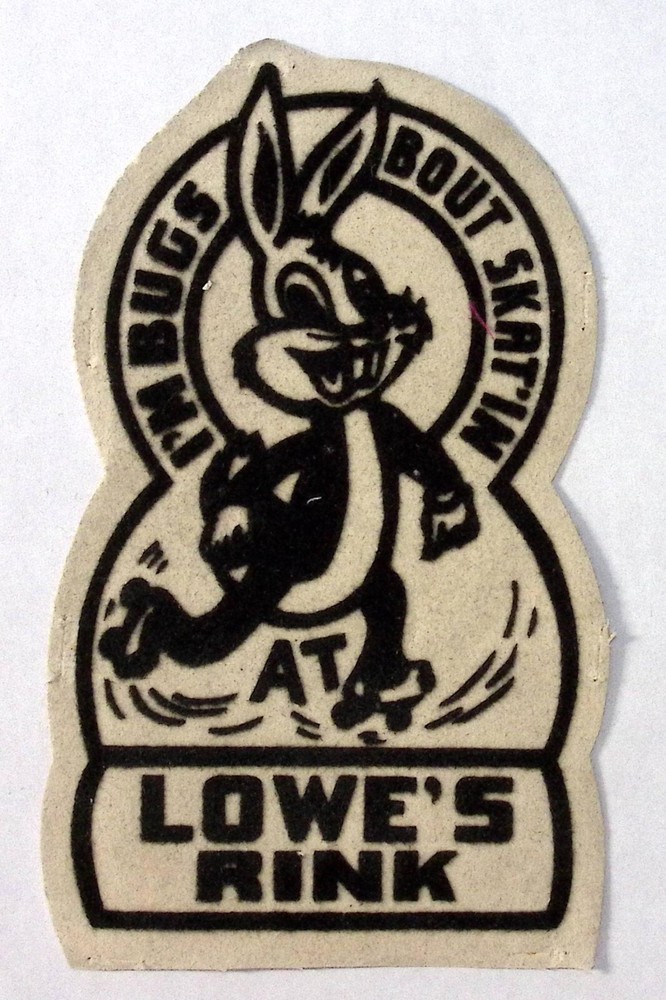 c1940s Roller Skating Patch Bugs About Skating Lowe's Rink Anthropomorphic Hare