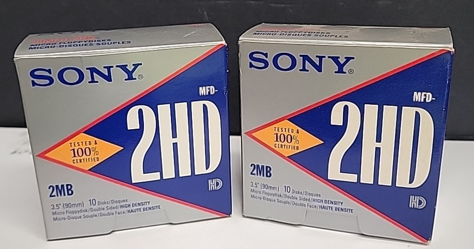 20 Pcs SONY 3.5" Micro Floppy Disk 2MB Double Sided IBM MFD-2HD