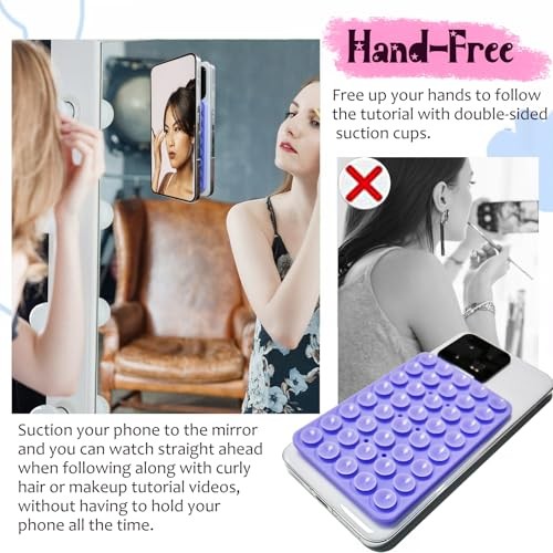 1 Pack Silicone Suction Cup Phone Case Mount Double Sided, Hands Light Pink