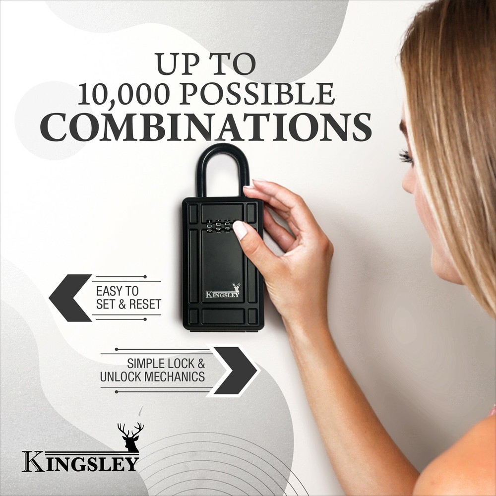 Key Lock Box Large Capacity Key Storage Box Resettable Code Indoor Outdoor KL313