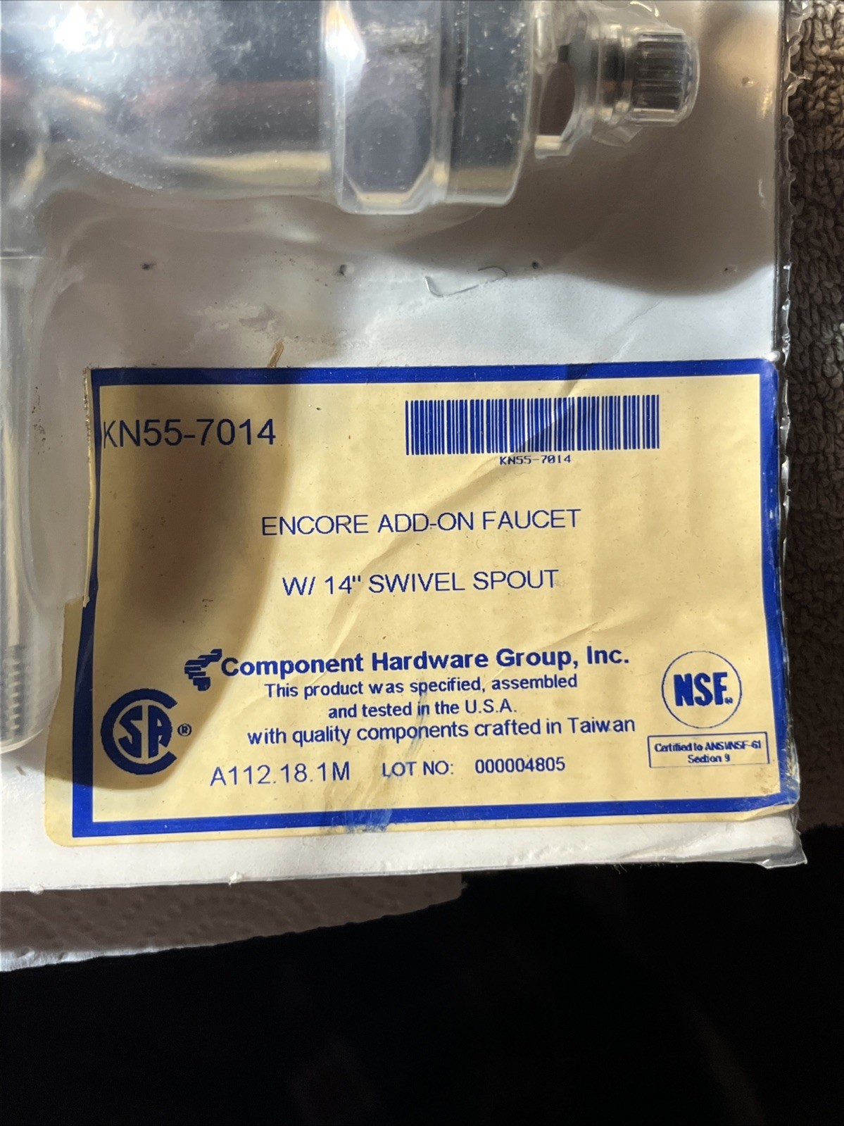 Encore Low Lead Plumbing, Add On Faucet Body w/ 14" Spout KN55-7014