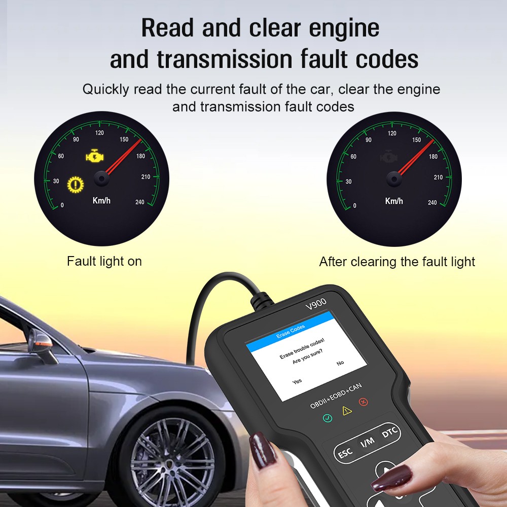 OBD2 Scanner Car Transmission Battery Deep Diagnostic Tool Code Reader Mode 6/8