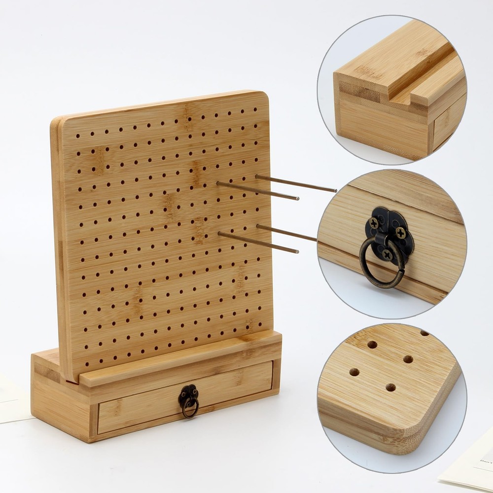 7.9" Crochet Blocking Board with 24 Pegs, Expandable Blocking Boards for Croc...