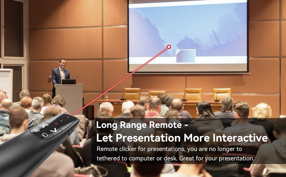 USB Wireless Presentation PowerPoint Clicker Remote With Laser