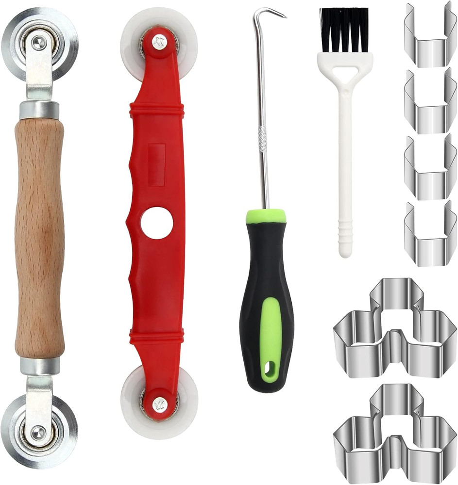 Flat Spline Roller Tool 14 Pcs, 2PCS Screen Roller Tool - Spline & 10PCS Scre...