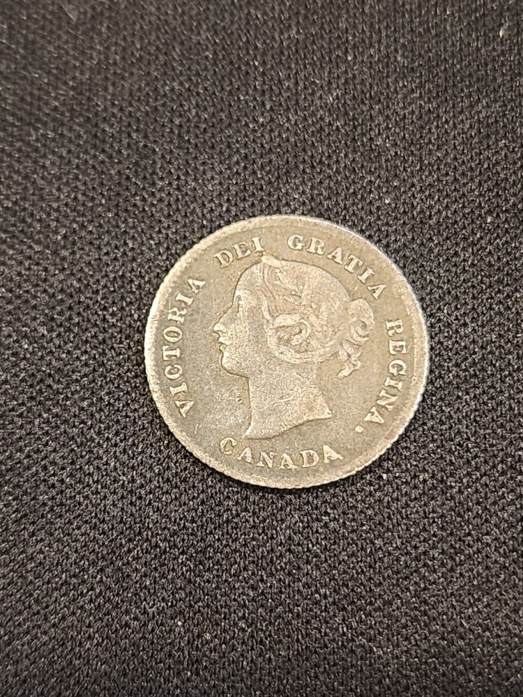 1874H Canada 5 Cents Plain 4 Silver Coin