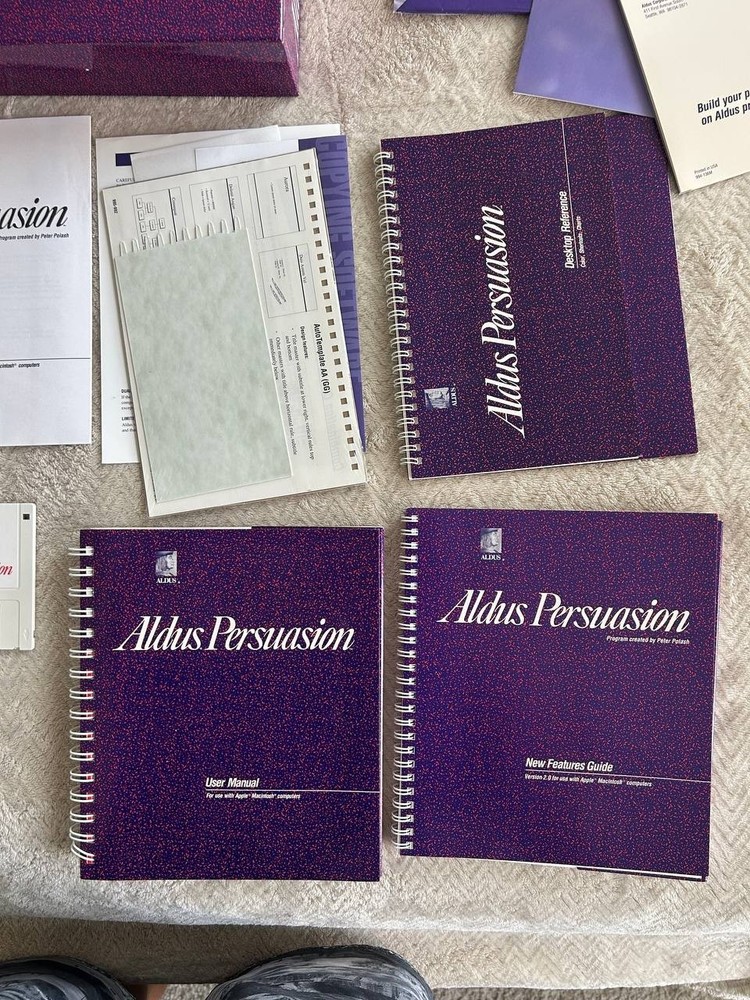 Aldus Persuasion For Macintosh 2.0 Version. Vintage Apple software