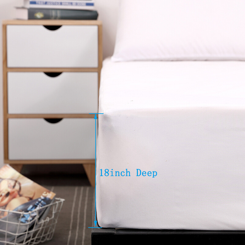 Waterproof Solid Mattress Cover Protector Bed Fitted Sheet Twin Full Queen King