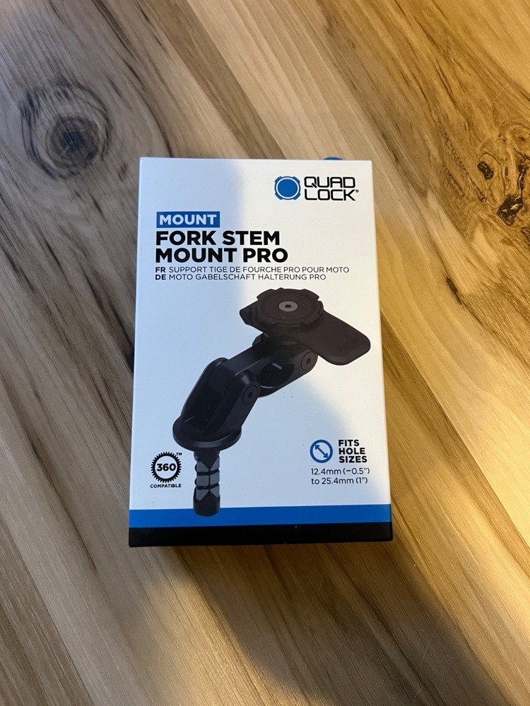 NEW Quad Lock Motorcycle Fork Stem Phone Mount PRO Quadlock