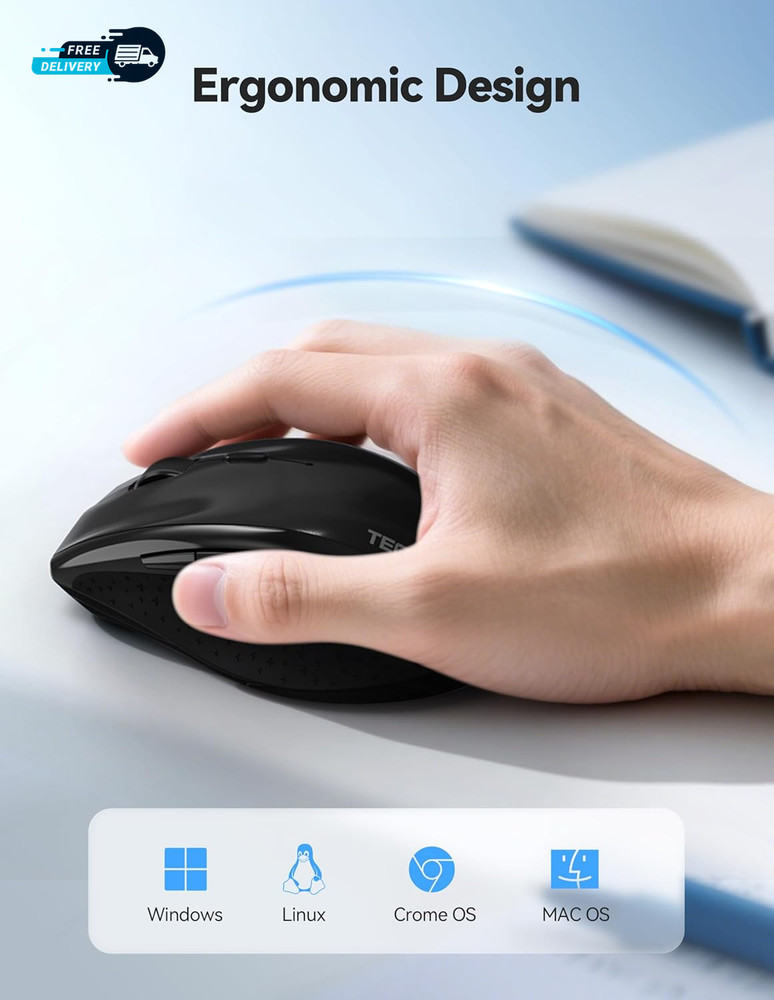 Wireless Mouse Rechargeable Mouse for Laptop Computer2.4G USB Computer Mice