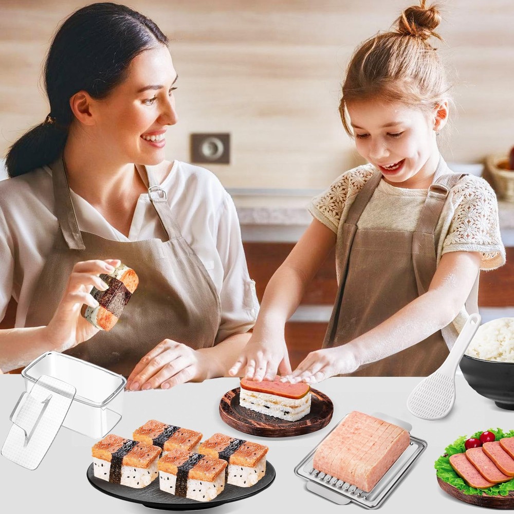 Musubi Press Mold Kit, 2 Pack Clear Maker with SPAM musubi,