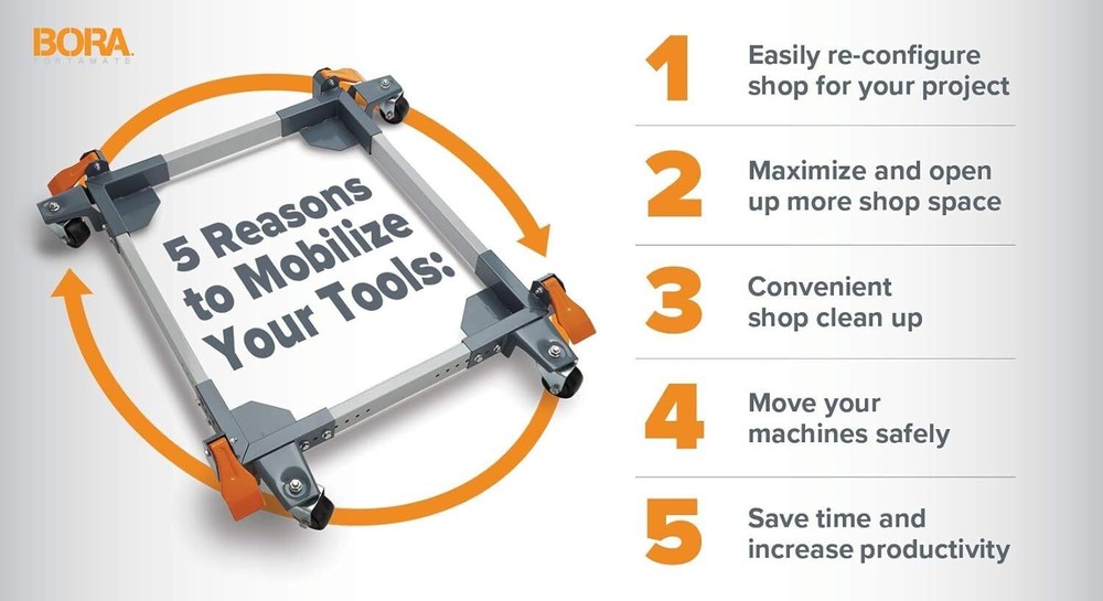 Mobile Base Kit Heavy Duty Adjustable Rolling Set Dolly Roller Frame and Casters