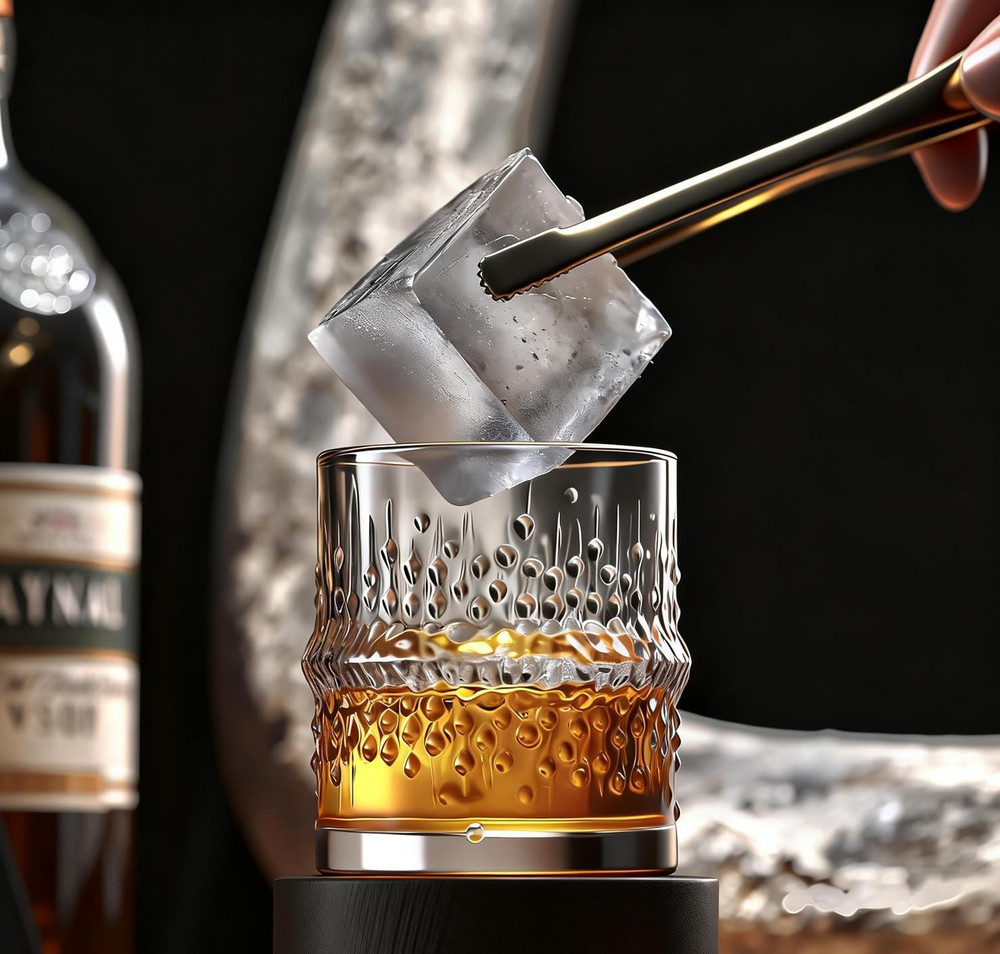 2-Pack Large Ice Cube Trays for Whiskey, Stackable & Easy-Release Silicone Squar