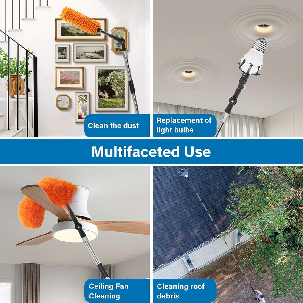 Paint Roller Extension Pole, 4ft to 12ft Pole Multi-Purpose...