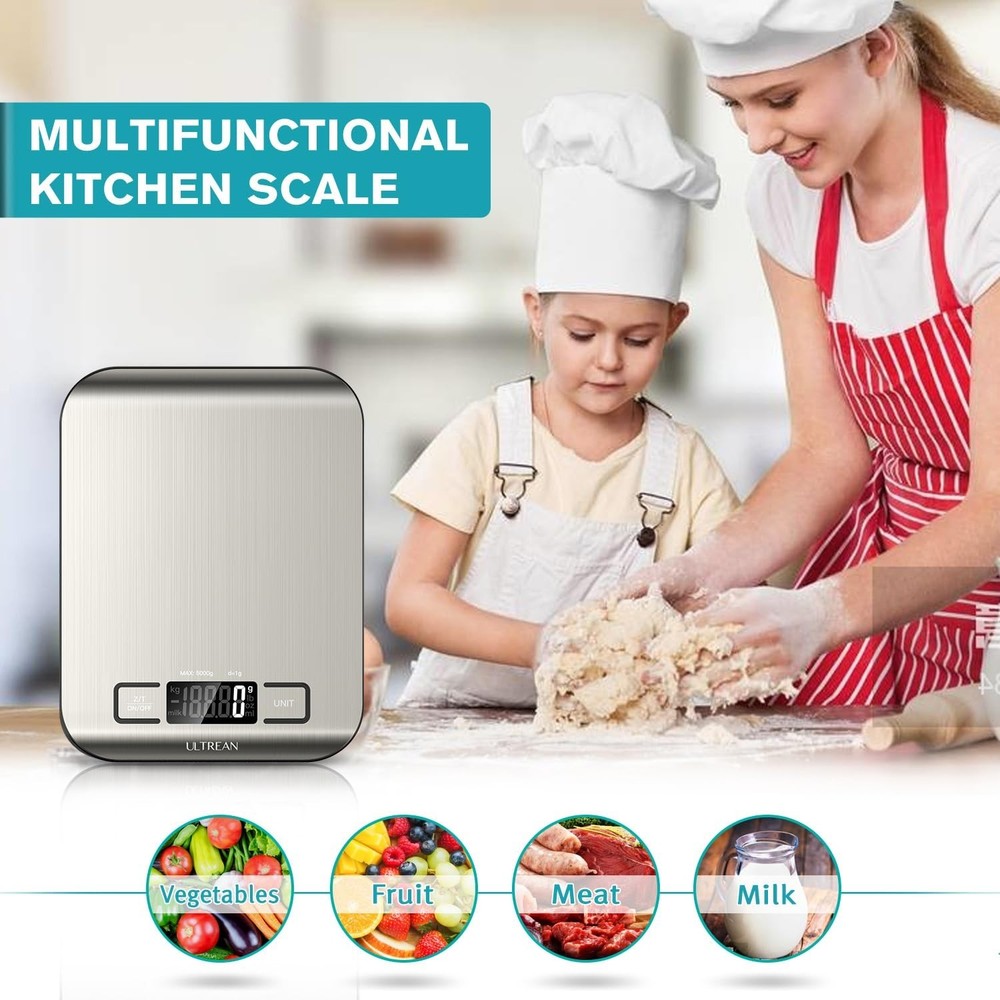 Compact Digital Kitchen Scale with Backlit LCD & Tare Function - 6 Units