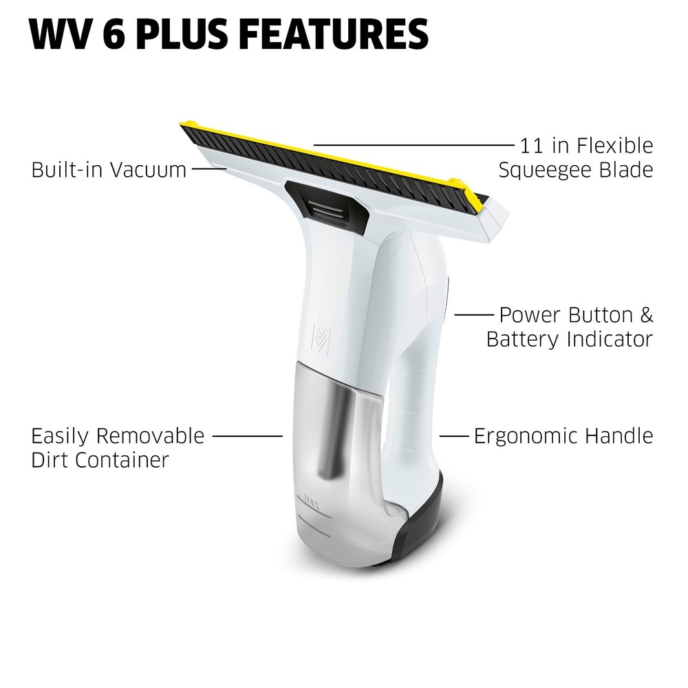 Kärcher WV 6 Plus, Window Vacuum Squeegee - 100 Min Runtime - NEW