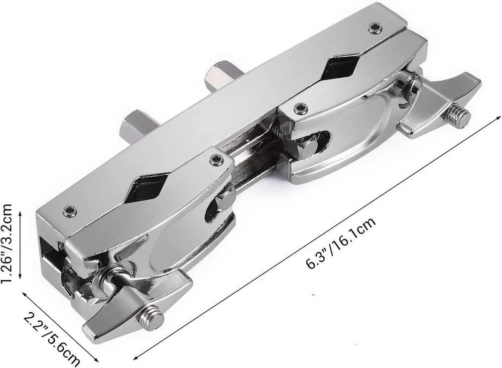 Drum Set Holder Clamp Adjustable Multi-Clamp Cymbal Boom Arm Mounting Silver