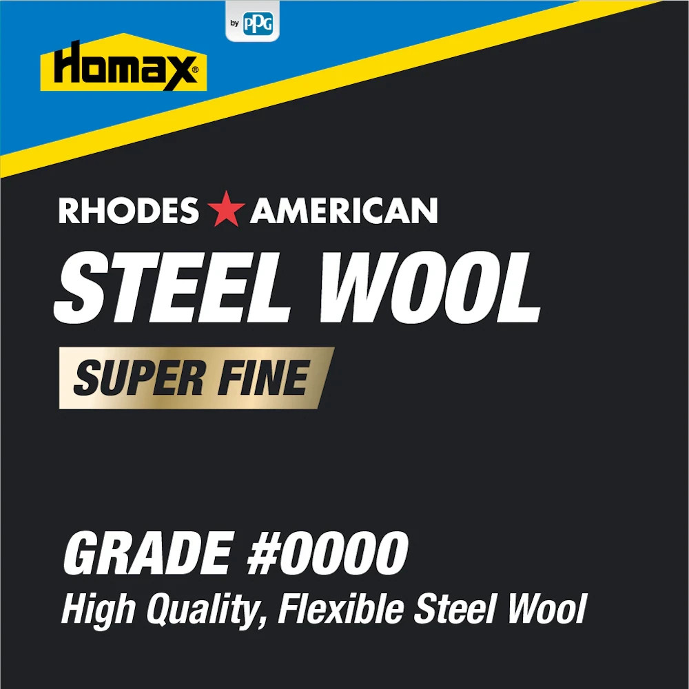 Steel Wool 0000 12 pad Fine Grade Rhodes, American Final Finish Super Fine